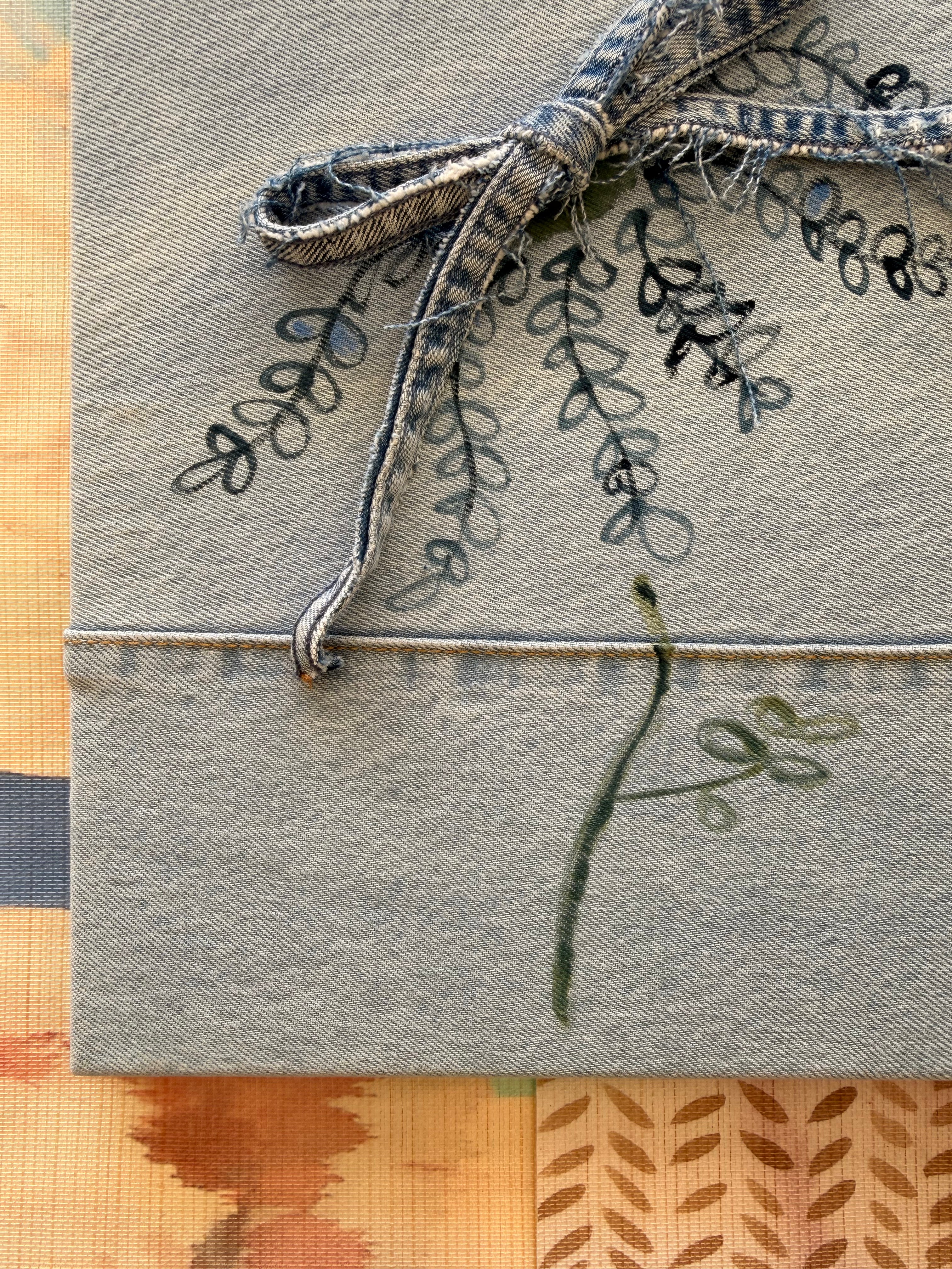 Flower on Recycled Denim