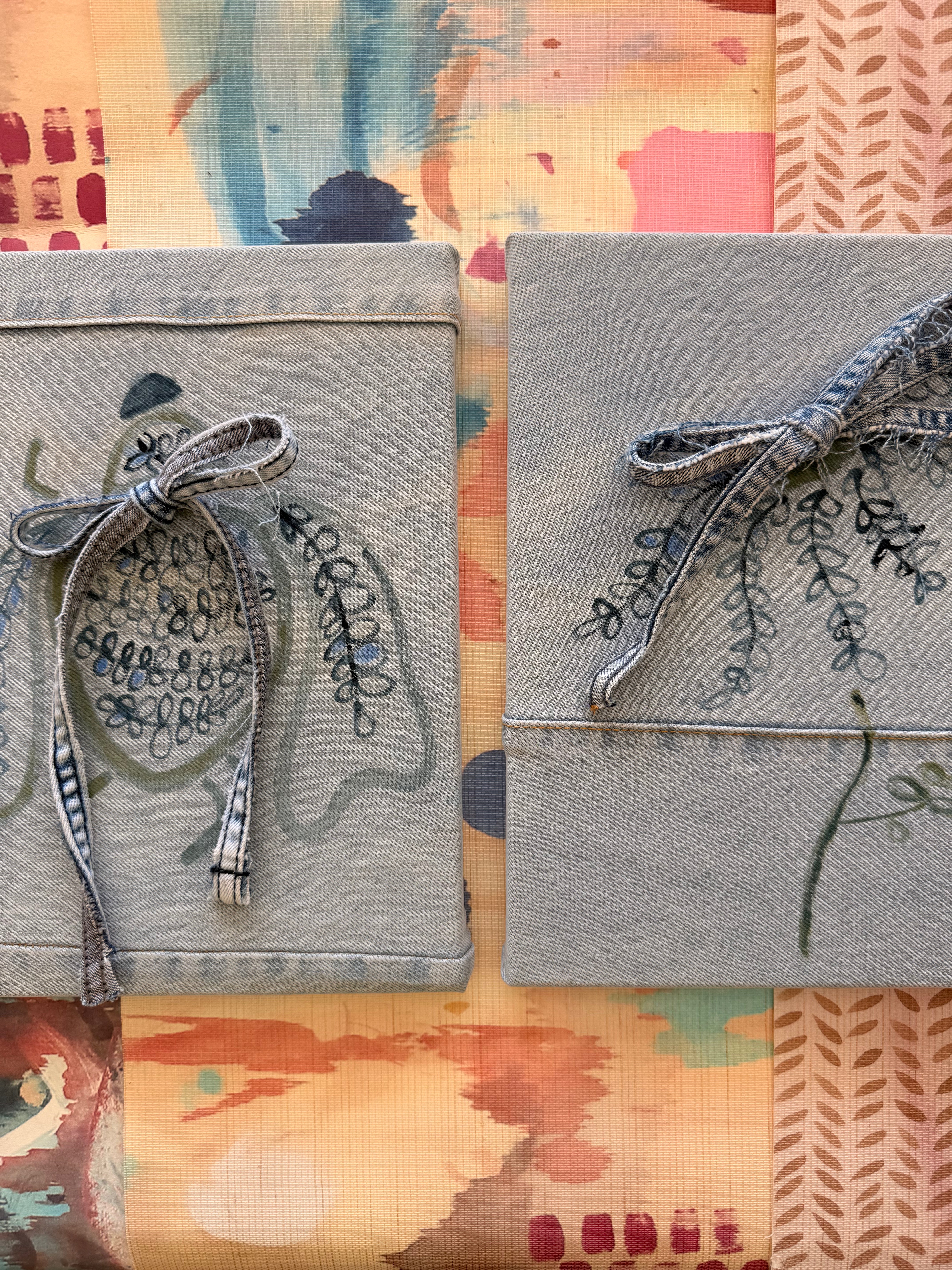 SOLD Beetle Bug on Recycled Denim